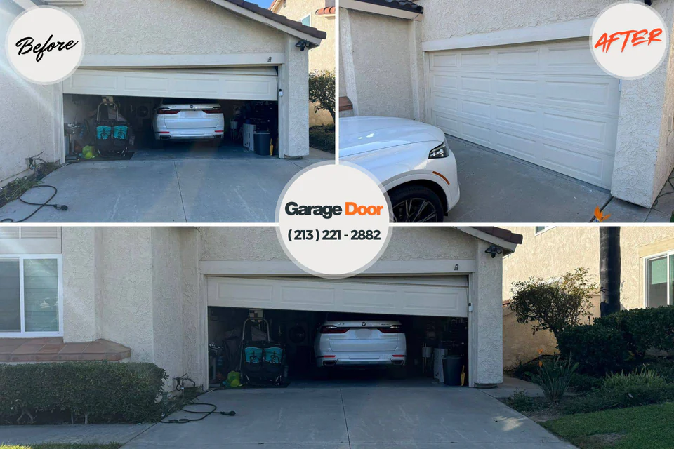 Before and after: garage door repair Biscayne Gardens, FL